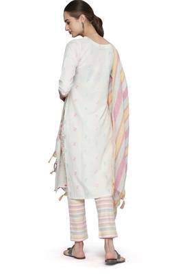 Off-white weaved cotton salwar 2