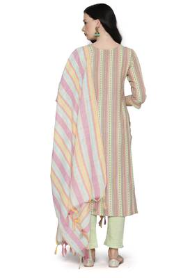 Green weaved cotton salwar 2