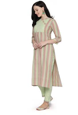 Green weaved cotton salwar 3