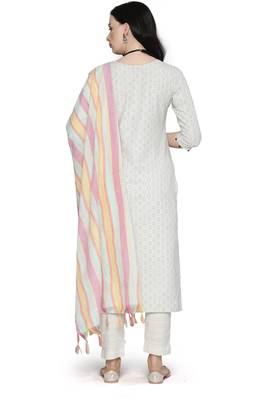 Off-white weaved cotton salwar 2