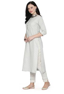 Off-white weaved cotton salwar 3