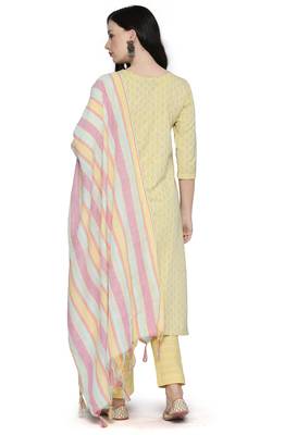 Yellow weaved cotton salwar 2