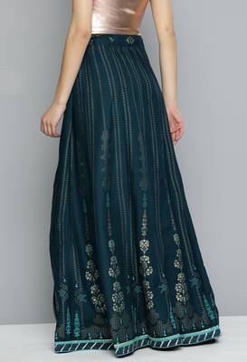 Blue printed rayon skirts 2