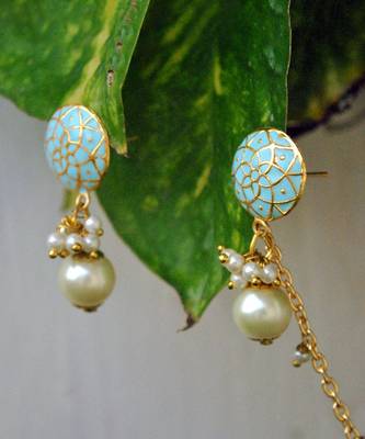 Sajh Dhaj Ke Earrings In Blue. 4