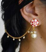 Sajh Dhaj Ke Earrings In Red