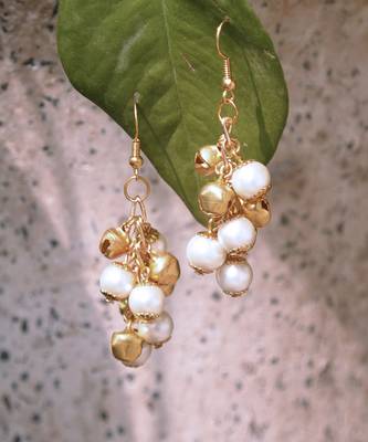 Pearl And Ghungroo Earrings  3
