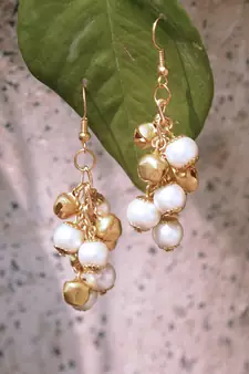 Pearl And Ghungroo Earrings 