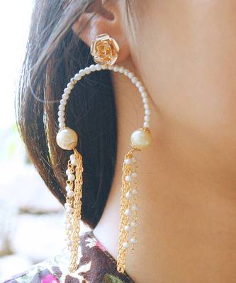 Pearly Inverted Hoops Earrings 1