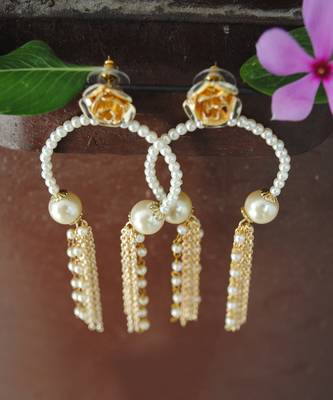 Pearly Inverted Hoops Earrings 2