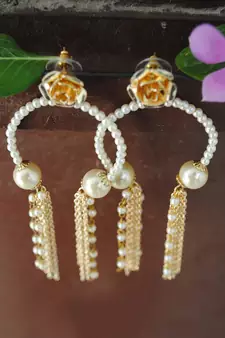 Pearly Inverted Hoops Earrings