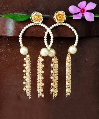 Pearly Inverted Hoops Earrings 4