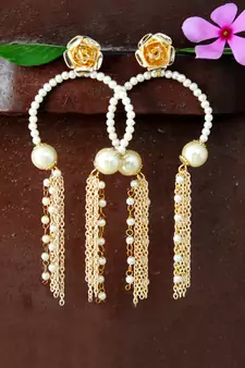 Pearly Inverted Hoops Earrings