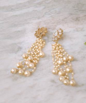 Kundan Stud Pearl Tassel Earrings 4