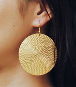 Flat Big Embossed Disc Earrings  