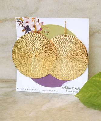 Flat Big Embossed Disc Earrings   3