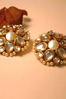 Kundan Flower Stud Earrings