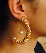 Floral Crescent Hoop Earrings