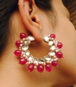 Afreen Hoop Red Earrings