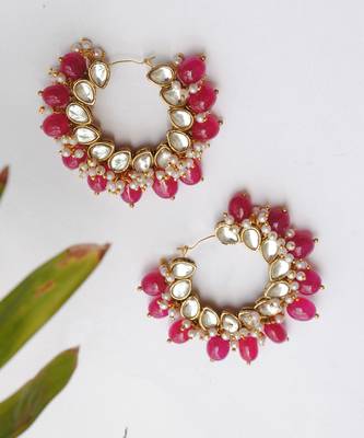 Afreen Hoop Red Earrings 2