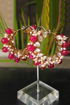 Afreen Hoop Red Earrings
