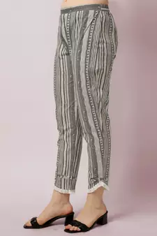 Grey Crimson Floral Printed Sequins Gotta Patti Cotton Kurta With Pant and Dupatta Set 