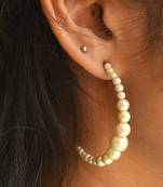 Peppy pearl half hoop earring