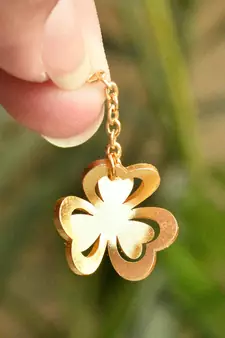 Floral Charm Drop Half Hoop Earring