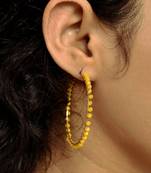 Beaded Hoop Earrings Yellow