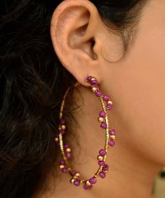 Purple Arch Hoops Earrings 1