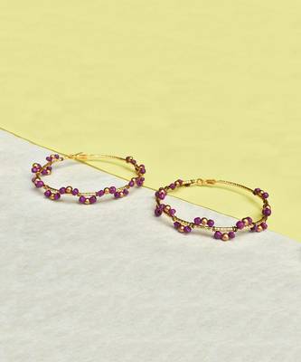 Purple Arch Hoops Earrings 3