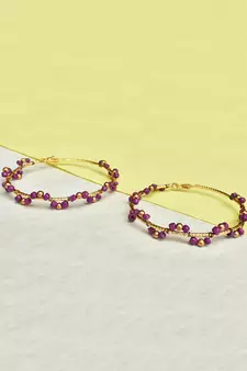 Purple Arch Hoops Earrings