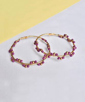 Purple Arch Hoops Earrings 4