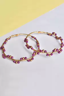 Purple Arch Hoops Earrings