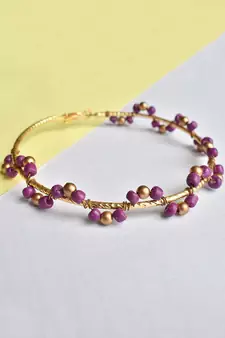 Purple Arch Hoops Earrings