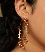 Red Arch Hoops Earrings