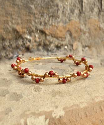 Red Arch Hoops Earrings 4