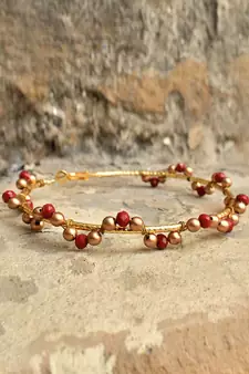 Red Arch Hoops Earrings