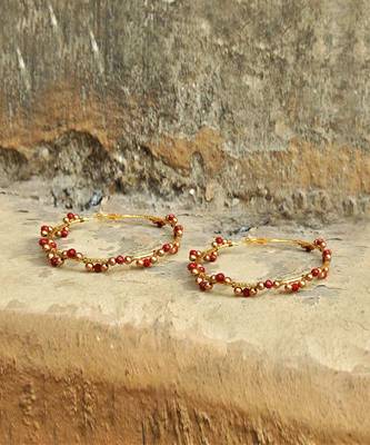 Red Arch Hoops Earrings 5