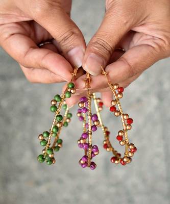 Red Arch Hoops Earrings 6