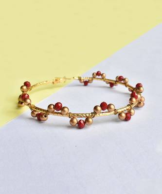 Red Arch Hoops Earrings 8