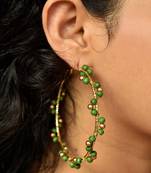 Green Arch Hoops Earrings