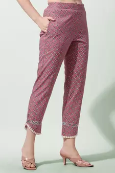 Coral Floral Printed Sequins Gotta Patti Cotton Kurta With Pant and Dupatta Set 