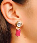 Red Glass Stone Earrings