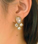 Grey Kundan Earrings 
