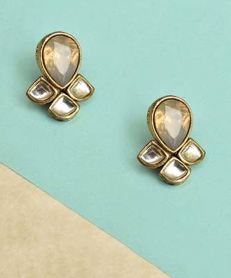 Grey Kundan Earrings  2