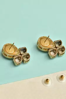 Grey Kundan Earrings 