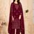 Maroon embroidered georgette salwar