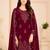 Maroon embroidered georgette salwar