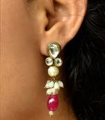 Red Stone Drop Earrings