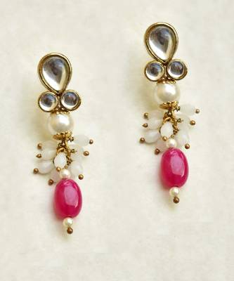 Red Stone Drop Earrings 2